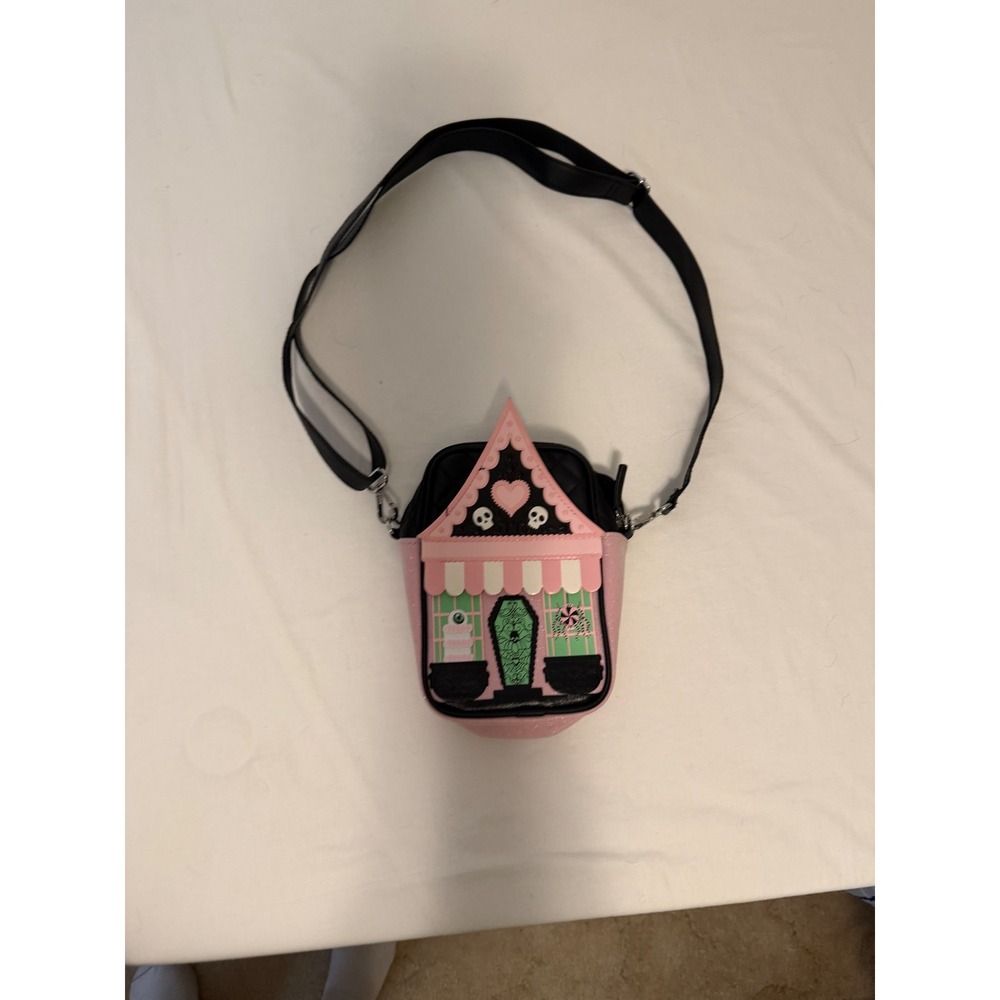 Bath & Body Works Halloween Pink Haunted House Crossbody Bag Skulls Coffin